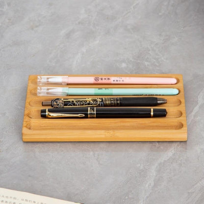 Pen Holder Organizer of Office desks,Walnut Desk Pen Stand,Wave Pen TrayOffice Accessory,Teacher Gifts,Suitable for School,Home,Office Desktop Art Accessories (Walnut-5 Grid)