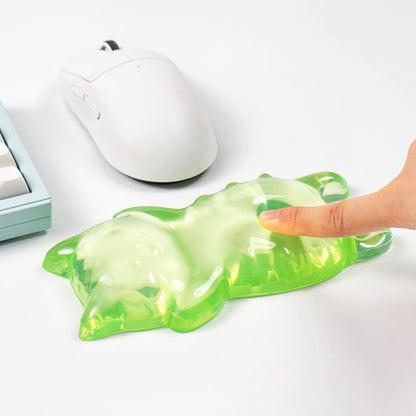 Ergonomic Gel Mouse Wrist Rest – Clear Cute Cat Mouse Wrist Rest, Comfort & Support for Typing and Gaming (Pink)