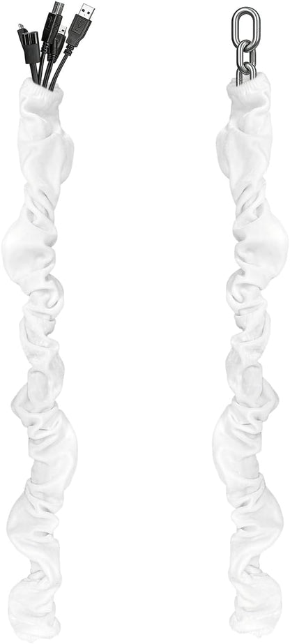 Chandelier Cord Cover Gray 2 Pack with Touch Fasteners,70.8inches Brushed Polyester Fabric Chain Sleeve for TV Cord Cover Decorative Wire Hider Easy Install Convenient for Wire Management