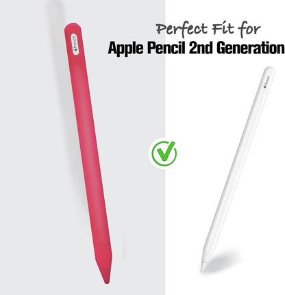 KELIFANG Silicone Case for Apple Pencil Pro 2024 & Apple Pencil 2nd Generation, Cute Pink Protective Skin Sleeve Cover Holder Grip and Tip Cap Accessories Compatible with iPad Pro 11 12.9 13 Inch