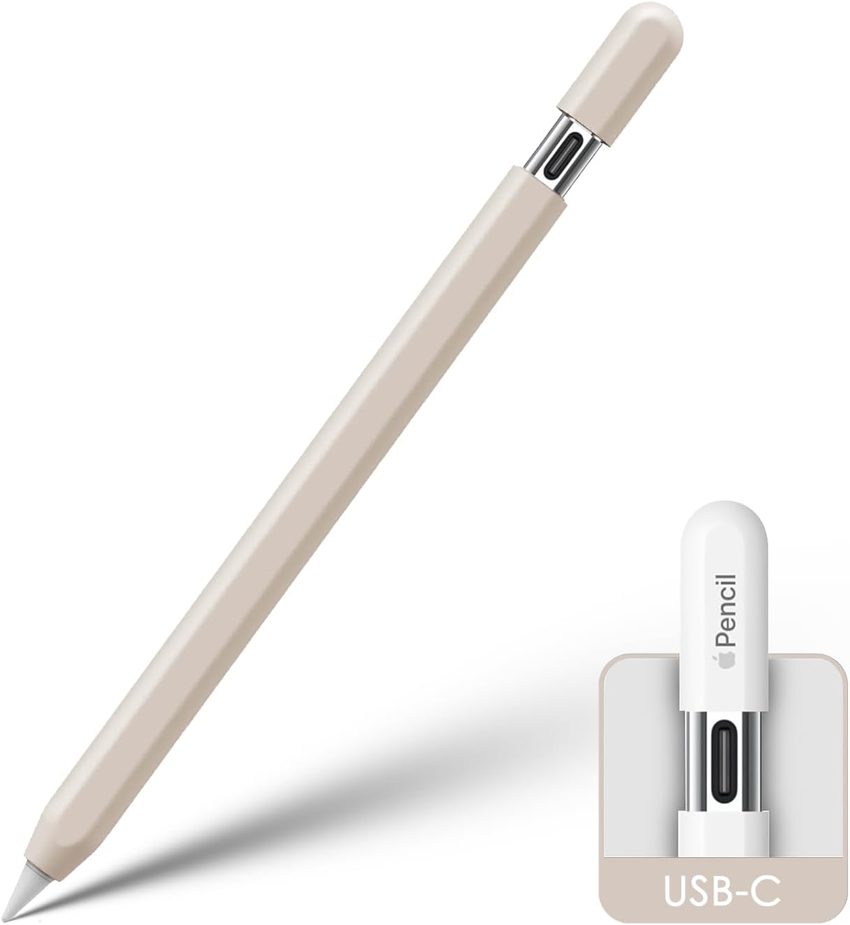 KELIFANG Silicone Case Sleeve Cover for Apple Pencil (USB-C) 2023, Cute Pink Protective Skin iPad Pencil Holder, Anti-Slip Grip Accessories Compatible with Apple Pencil 3rd Generation