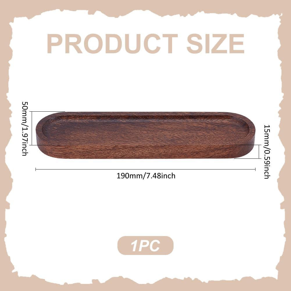 UNICRAFTALE Walnut Wood Desk Pen Tray Office Desk Organizer Minimalist Pencil Holder for Writing Instrument Rest Work Student Teacher Gift 7.48"x1.96"