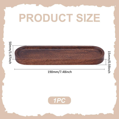 UNICRAFTALE Walnut Wood Desk Pen Tray Office Desk Organizer Minimalist Pencil Holder for Writing Instrument Rest Work Student Teacher Gift 7.48"x1.96"
