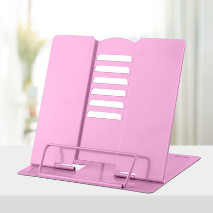 Honagu Book Stand Metal Desk Book Holder, Book Holders for Reading Hands Free, Adjustable Cookbook Documents Holder, Portable Bookstand for Music Books, Textbook, Recipe, Tablet, Ipad (Black)
