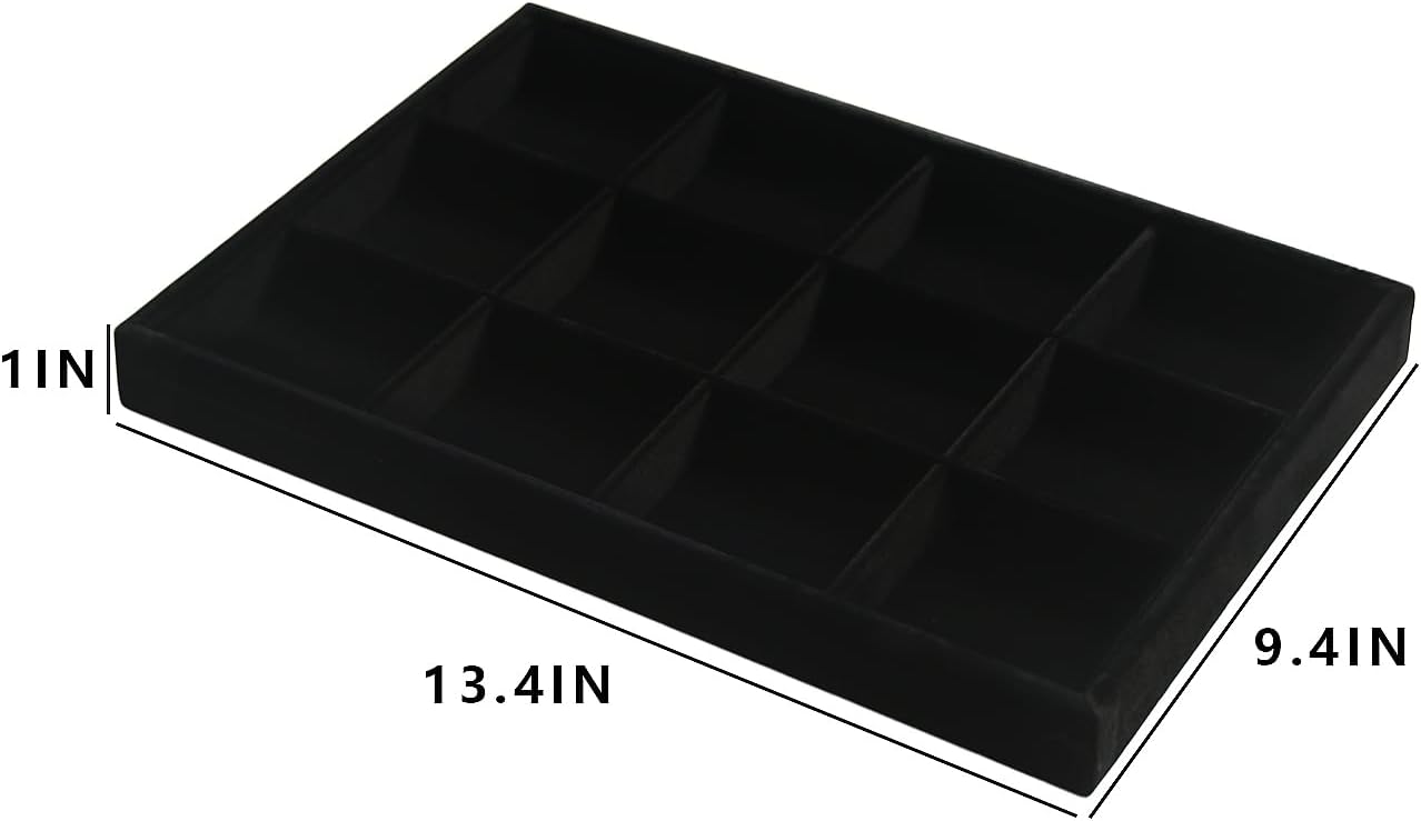 Coward Sunglass Organizer, Beige Velvet Glasses Trays - Eyeglasses Watches Jewelry Display - Men Women (8 Grids)