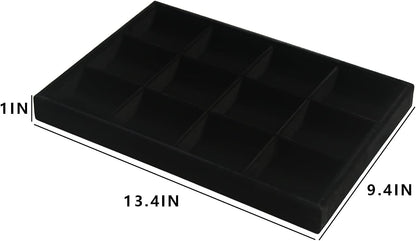 Coward Sunglass Organizer, Beige Velvet Glasses Trays - Eyeglasses Watches Jewelry Display - Men Women (8 Grids)