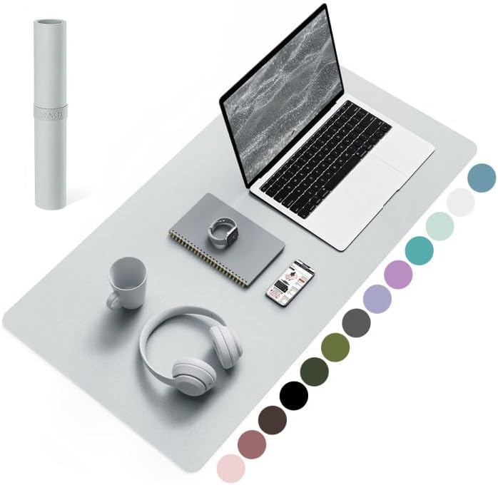 YSAGi Non-Slip Leather Desk Pad, Waterproof Laptop Computer Desk Keyboard Mat, Table Protector Blotter Mat, Large Mouse Pad for Office/Work/Home/Decor(Black, 31.5" x 15.7")