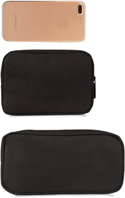 Universal Electronics/Accessories Soft Carrying Case Bag, Durable & Light-weight,Suitable for Out-going, Business, Travel and Cosmetics Kit (Small-Black)