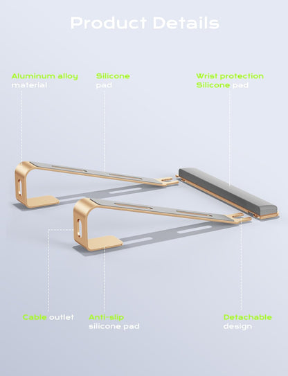 JCZT Clear Acrylic Laptop Stand for Desk, with Wrist Rest, Ergonomic Detachable Mount Compatible with 10-17'' All Laptops Such as MacBook Air Pro/HP/Dell/Lenovo