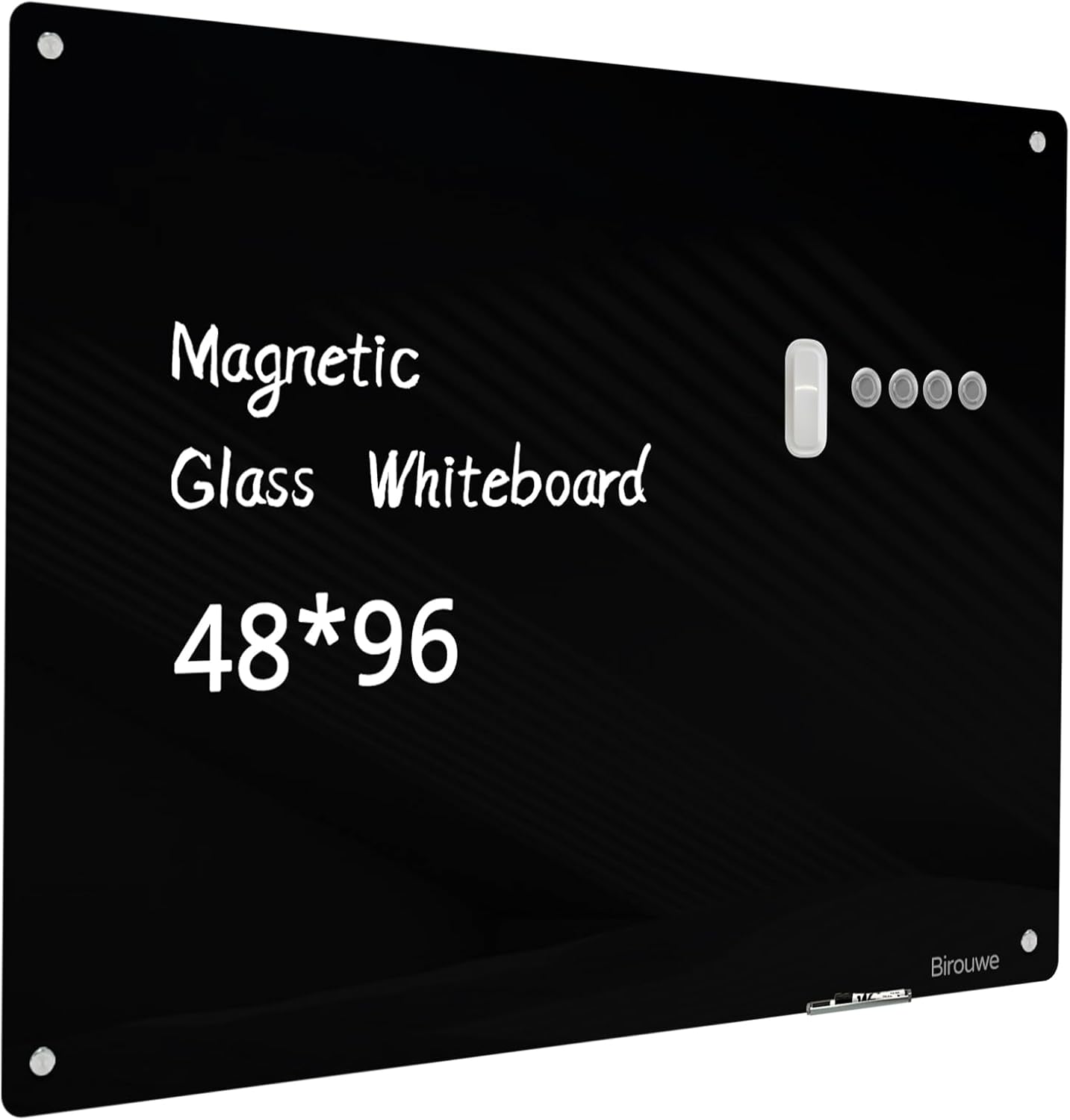 Magnetic Glass Whiteboard - Glass Dry Erase Board 48"x36" Large Frameless Board for Walls Office School and Home
