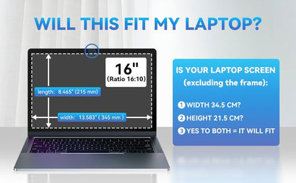 Yamaya Laptop Privacy Screen 15.6 Inch, Removable 16:9 Aspect Privacy Filter Screen Protector for 15.6 Inch Laptop, Blue light reduction Computer Monitor Privacy Protector