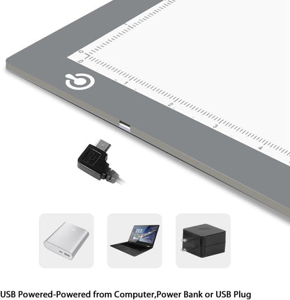 LitEnergy A3 Copy Light Board Tracing Box, Ultra-Thin Adjustable Drawing Tablet USB Power Artcraft LED Tracer Pad for Diamond Art Painting Accessories, Streaming, Sketching, Animation, Stenciling
