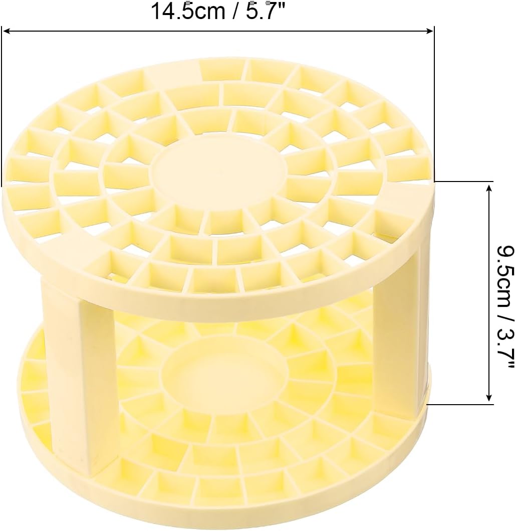 PATIKIL 1pcs White Minimalist Plastic Paint Brush Holder, 49 Holes Round Artist Desk Makeup Pencil Organizer