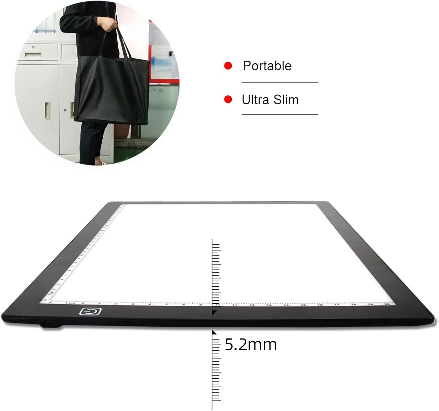 A1 Large Tracing Light Box, Magnetic Light Pad, Portable & Ultra-Thin LED Light Table Tracer Board, Artcraft Light Pad for Tatto Drawing, Sketching, Animation, 5D DIY Diamond Painting
