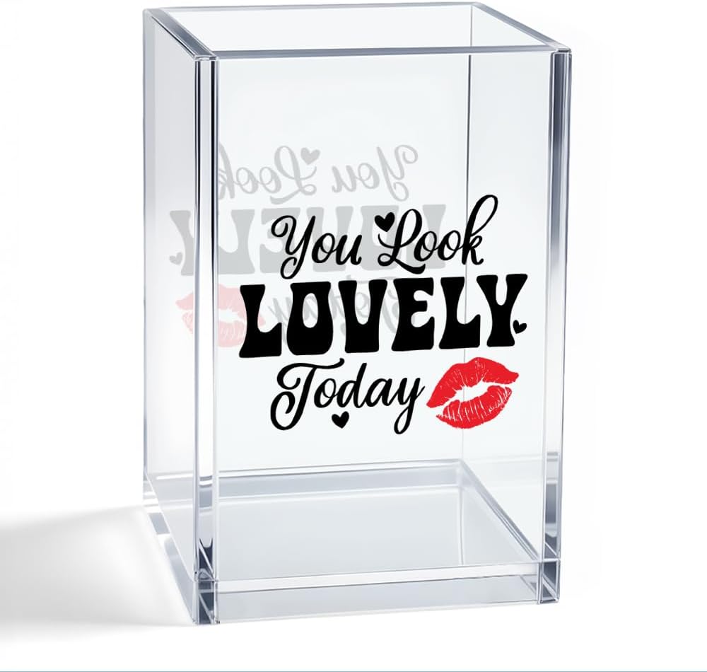 Lash Queen Acrylic Makeup Brush Organizer Holder, Lash Artist Desk Accessory Holder, Acrylic Desk Organizer Gifts for Make up Artist Eyelash Technician Cosmetologist Esthetician Beautician