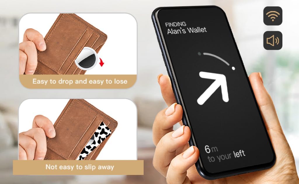 2 Pack Ultra Thin Wallet Holder Card Case for Apple AirTag, Lightweight GPS Tracker Cover for Wallet, Purse, Handbag, Keys, Clutch Bag