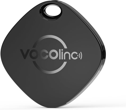 [Apple MFi Certified] VOCOlinc Air Tracker Tags 4 Pack Black, Smart Key Finder Work with Apple Find My APP (iOS Only,Not for Android), Item Locator for Luggage Suitcases/Bag/Wallet,Replaceable Battery