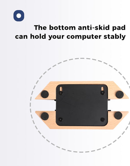 Dual Laptop Holder Adjustable Vertical Laptop Stand, 2 Slots MacBook Stand Wood,Wooden Laptop Stand,Vertical Laptop Holder for Desk, Widen Dock Fits All MacBook/Surface pro