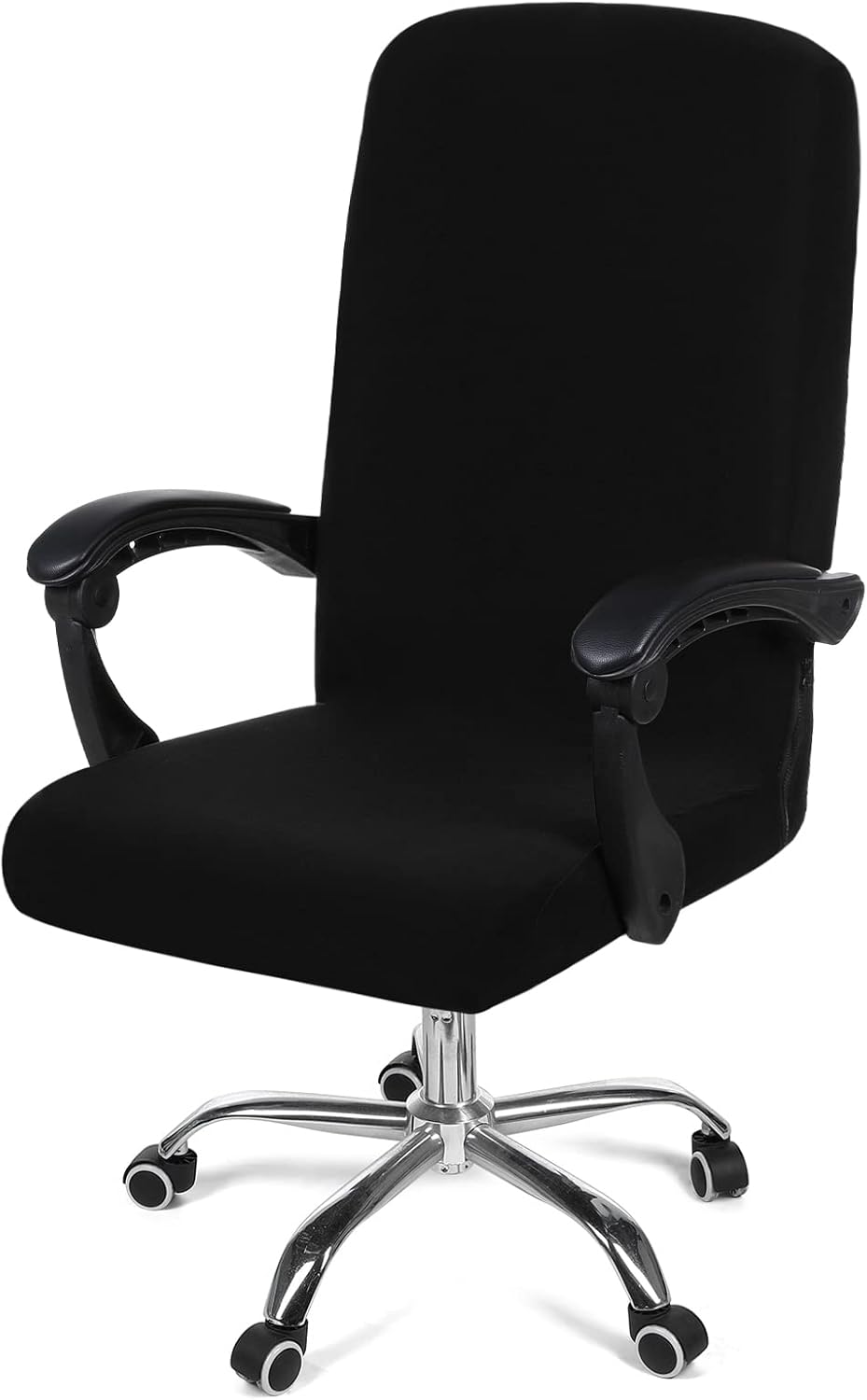 Smiry Stretch Printed Office Chair Armrest Covers, 2 Pcs Soft Fit Removable Washable Computer Desk Chair Arm Covers Protector, Black