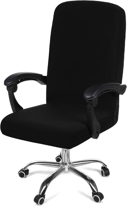 Smiry Stretch Printed Office Chair Armrest Covers, 2 Pcs Soft Fit Removable Washable Computer Desk Chair Arm Covers Protector, Black
