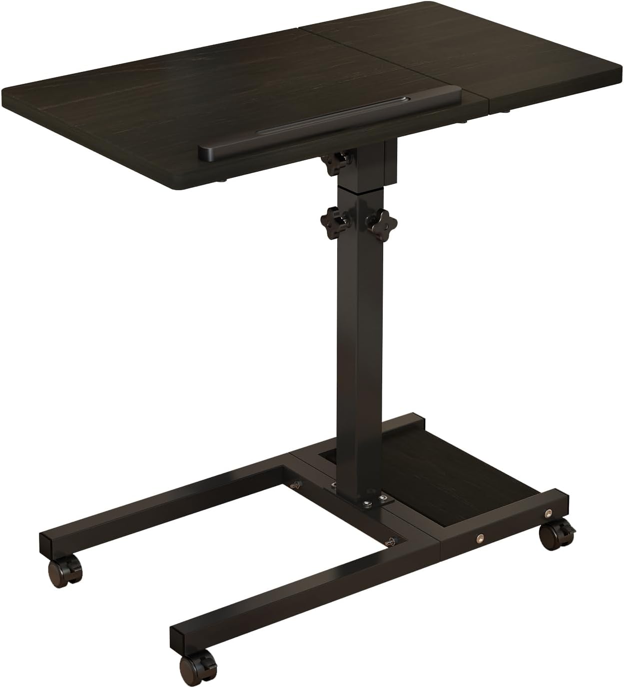 TigerDad Mobile Adjustable Height Laptop Stand PC Computer Portable Notebook Swivel Laptop Desk Rolling Table Desk Cart Tiltable with Wheels Casters& Mouse Pad Table