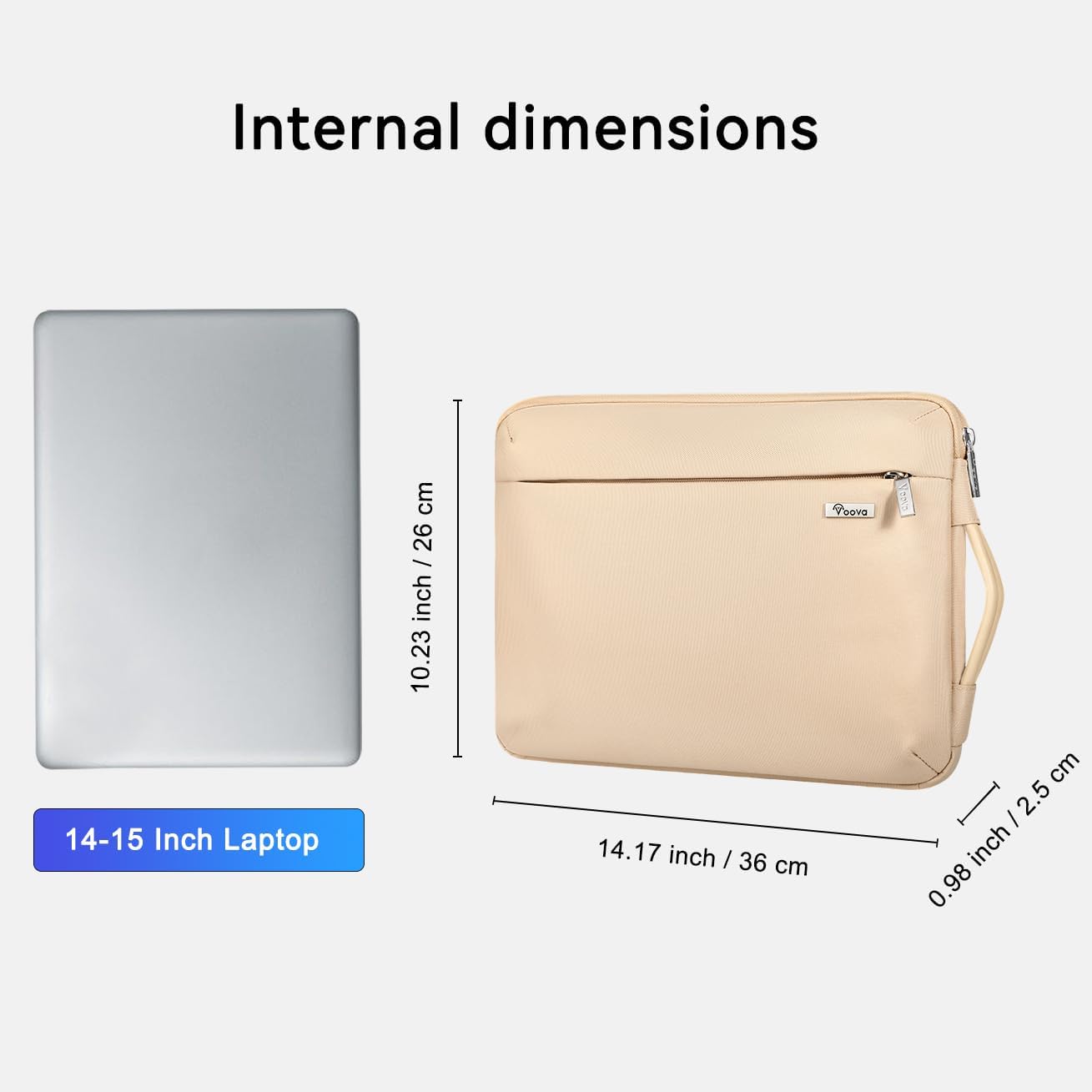 Voova Laptop Sleeve Case 15.6 16 Inch with Handle, 360° Protective Waterproof Slim Computer Bag Cover Compatible with MacBook Pro M2/M3/M4 16, HP Acer Lenovo Yoga ThinkPad Asus Laptop, Grey