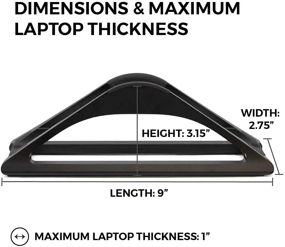 HumanCentric Vertical Laptop Stand for Desks in Matte Black, Upright Adjustable Holder to Dock Apple MacBook Stand, and Other Laptops to Organize Work & Home Office, Automatic Grip