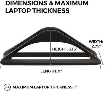 HumanCentric Vertical Laptop Stand for Desks in Matte Black, Upright Adjustable Holder to Dock Apple MacBook Stand, and Other Laptops to Organize Work & Home Office, Automatic Grip