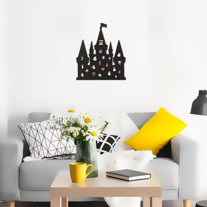 BENECREAT Castle Pin Board Cork Board, 14.2x11.8inch Bulletin Display Board Brooch Jewelry Display Cork Tray for Brooch Pin Collection Display, Office Home and School Decor