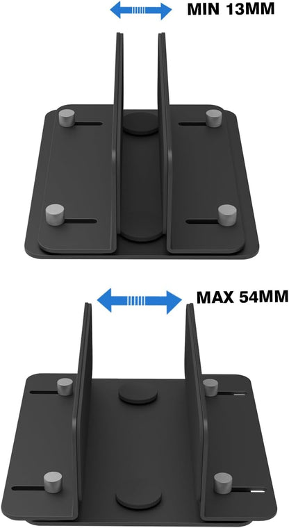 Adjustable Metal Desktop Stand Holder for Laptop, Mac mini M1/M2/M4, Router, Switch, Mini PC,MacBook, Keyboard – 13mm to 54mm Width, Space-Saving, Sturdy & Scratch-Proof