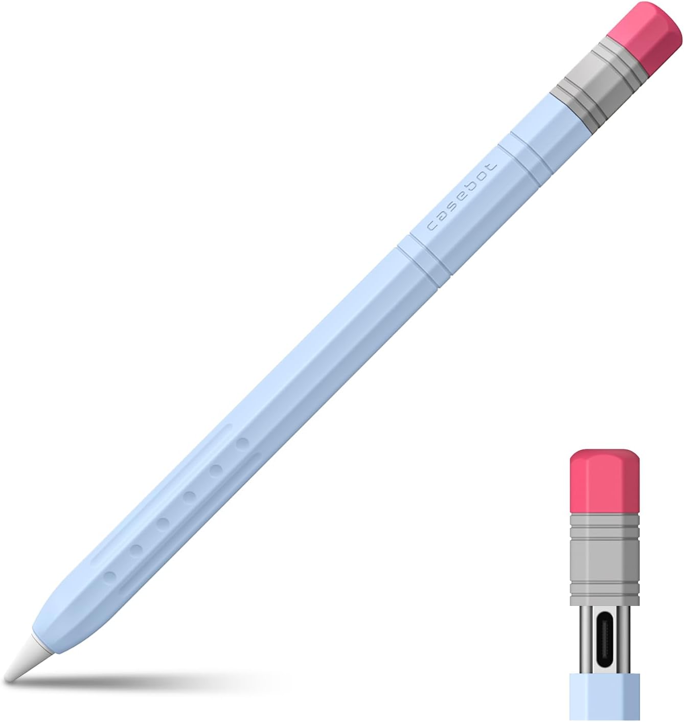 Fintie Silicone Sleeve for Apple Pencil (USB-C), Light Pen Skin Case Cover Soft Protective Anti-Slip Pencil Grip Holder, Supports Magnetic Attachment, Pink