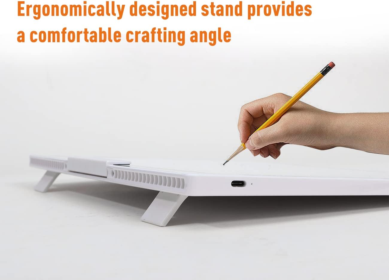 YINGWOND Rechargeable A4 LED Light Pad with Padded Case, Tracing Light Box w/Riser Stands and Paper Clip, 6 Levels of Brightness, Type-c Cable, Wireless Diamond Painting Light Board