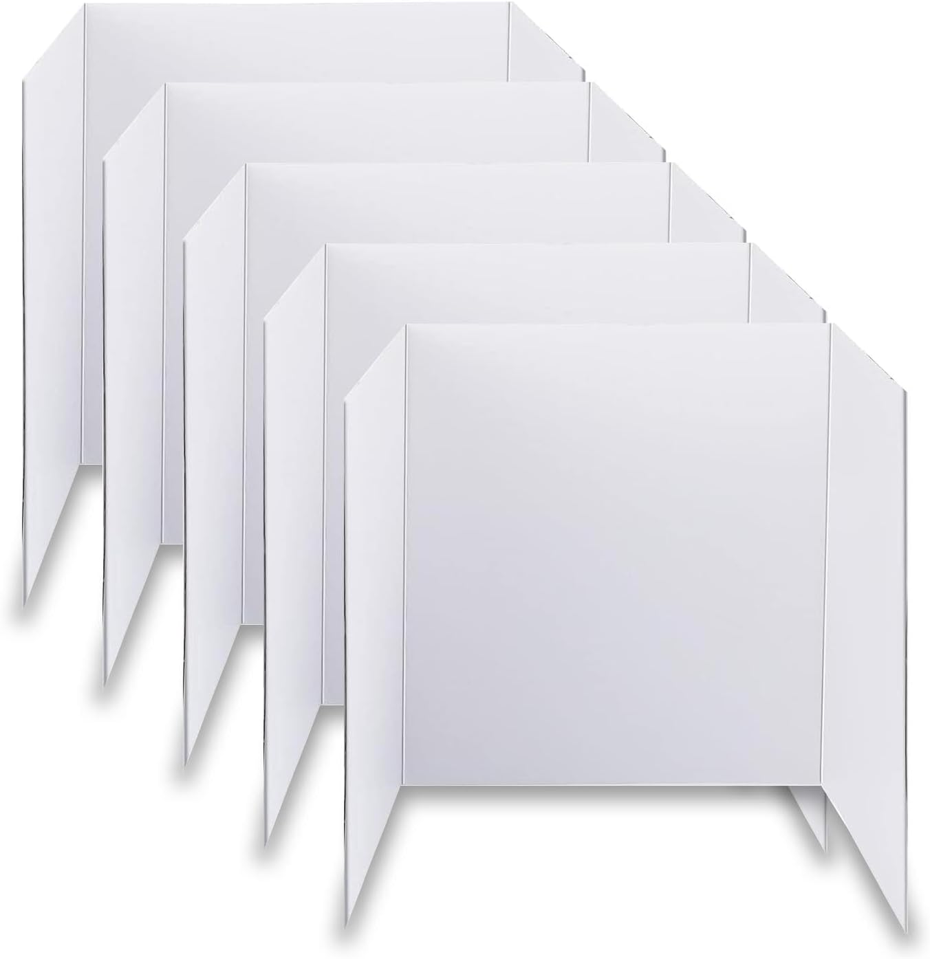 LonlyEagle Trifold Poster Board, 24" x 16", 3-Pack, White Corrugated Project Boards for Science Fairs, School Projects, Event Displays