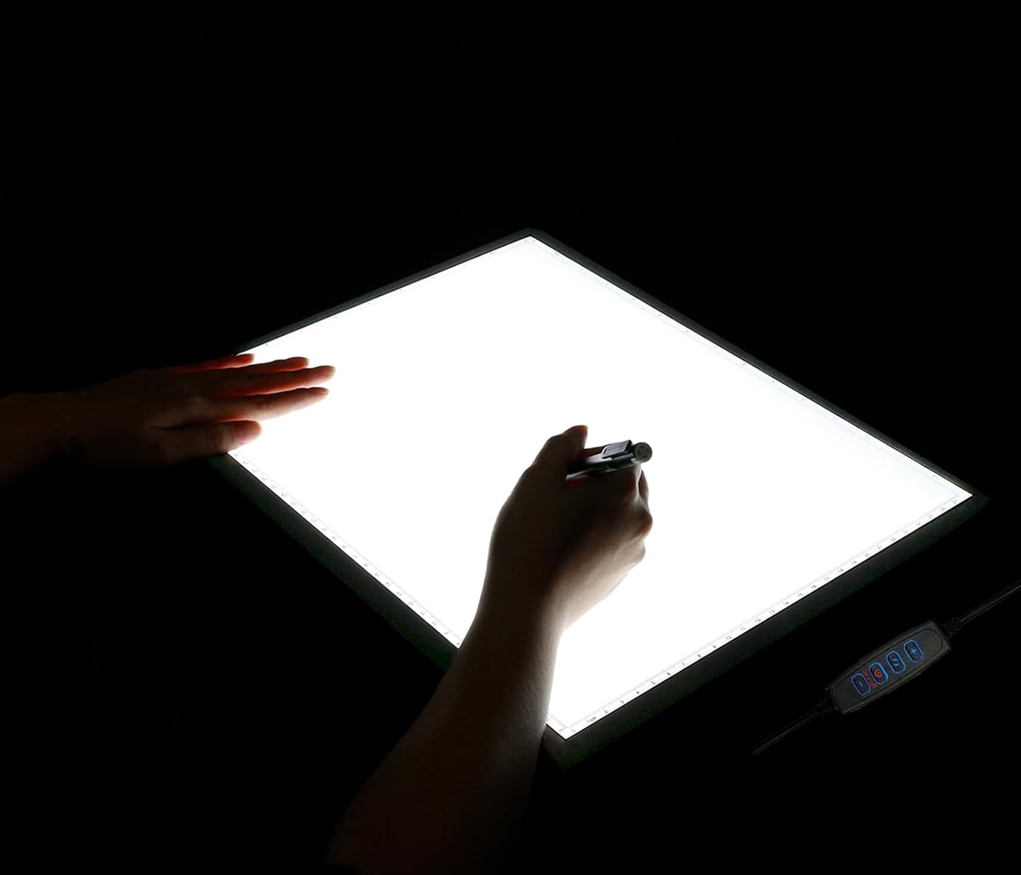 A2 Light Pad - 26"x19", 10000+ LUX Super Bright 10 Levels/Stepless Dimming 3 Colors Art Light Board Extra Large with UL Adapter for Diamond Painting, Tracing, Drawing, Sketching - Aluminum Frame