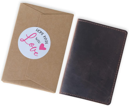 Fan&Ran Genuine Leather Journal Cover for Field Notes Notebooks, Moleskine Cahier Journal Pocket 3.5 x 5.5 Inches, Bourbon Brown