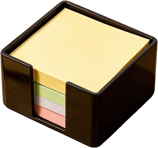 3x3 Inch Black Acrylic Sticky Note Holder – Notepad Dispenser for Desk, Dorm, Home or Office, Sturdy Opaque Design Keeps Notes Neat and Accessible