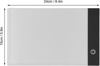 Huleo LED Light Pad, A5 Tracing Light Pad, Artcraft Tracing Pad Light Box, 3 Levels of Brightness, Rechargeable Light Board for Artists Drawing Sketching Animation Stencilling X-ray Viewing