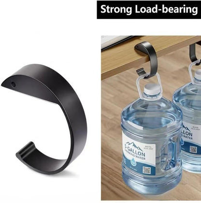 Purse Hook for Table Purse Hanger for Table Bag Hooks Made of high-Strength Alloy for Desk | Holds 30 lbs (C Shape 2 Black)