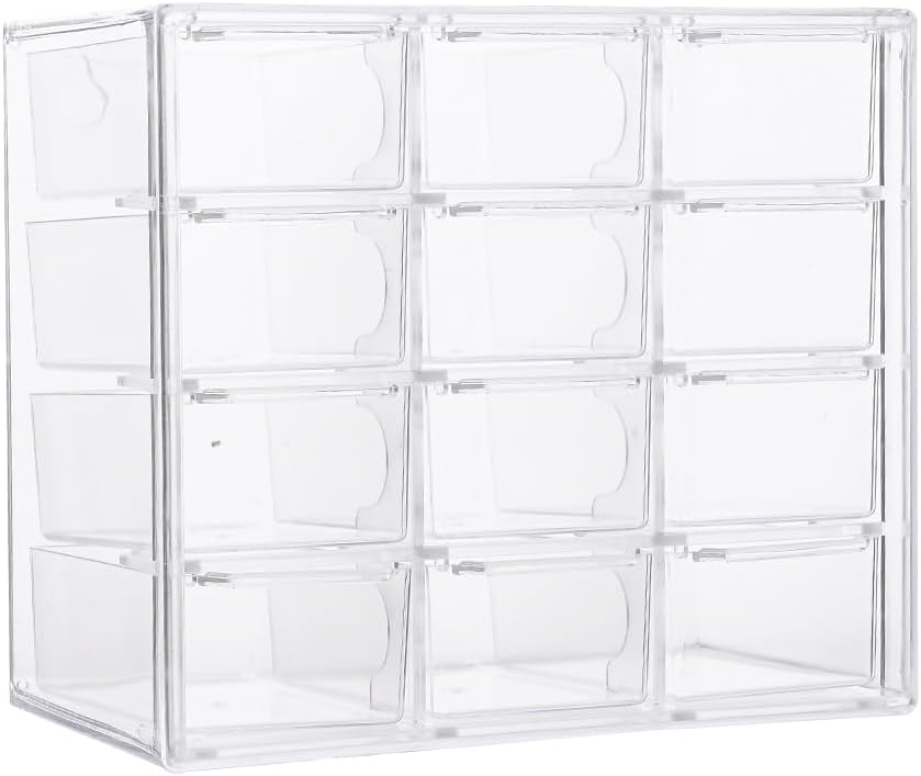 Acrylic Drawer Organizer, Clear Desk Organizer with Drawer, Plastic Stackable Storage Drawers with 6 Drawers, Dustproof Organizers for Jewelry, Craft, Office Supplies