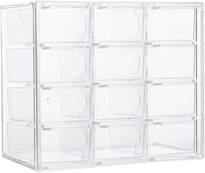 Acrylic Drawer Organizer, Clear Desk Organizer with Drawer, Plastic Stackable Storage Drawers with 6 Drawers, Dustproof Organizers for Jewelry, Craft, Office Supplies