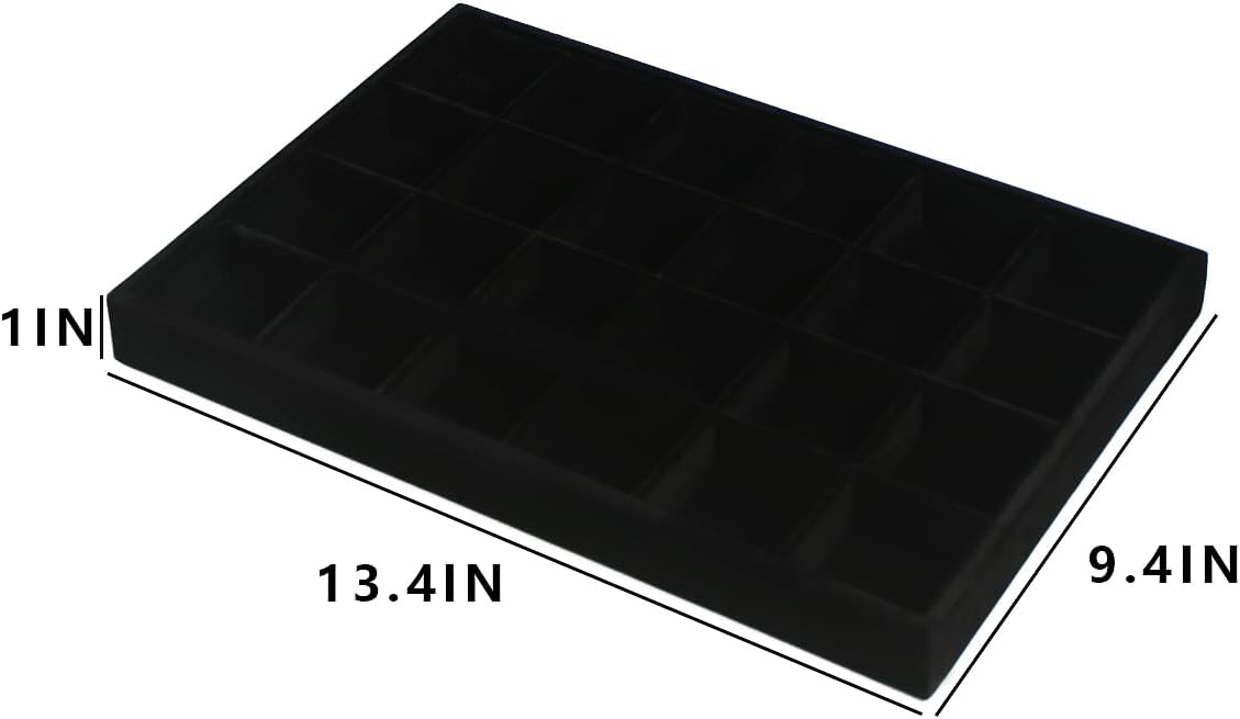 Coward Sunglass Organizer, Beige Velvet Glasses Trays - Eyeglasses Watches Jewelry Display - Men Women (8 Grids)
