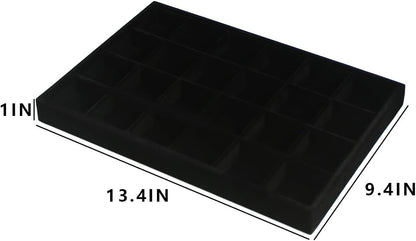 Coward Sunglass Organizer, Beige Velvet Glasses Trays - Eyeglasses Watches Jewelry Display - Men Women (8 Grids)