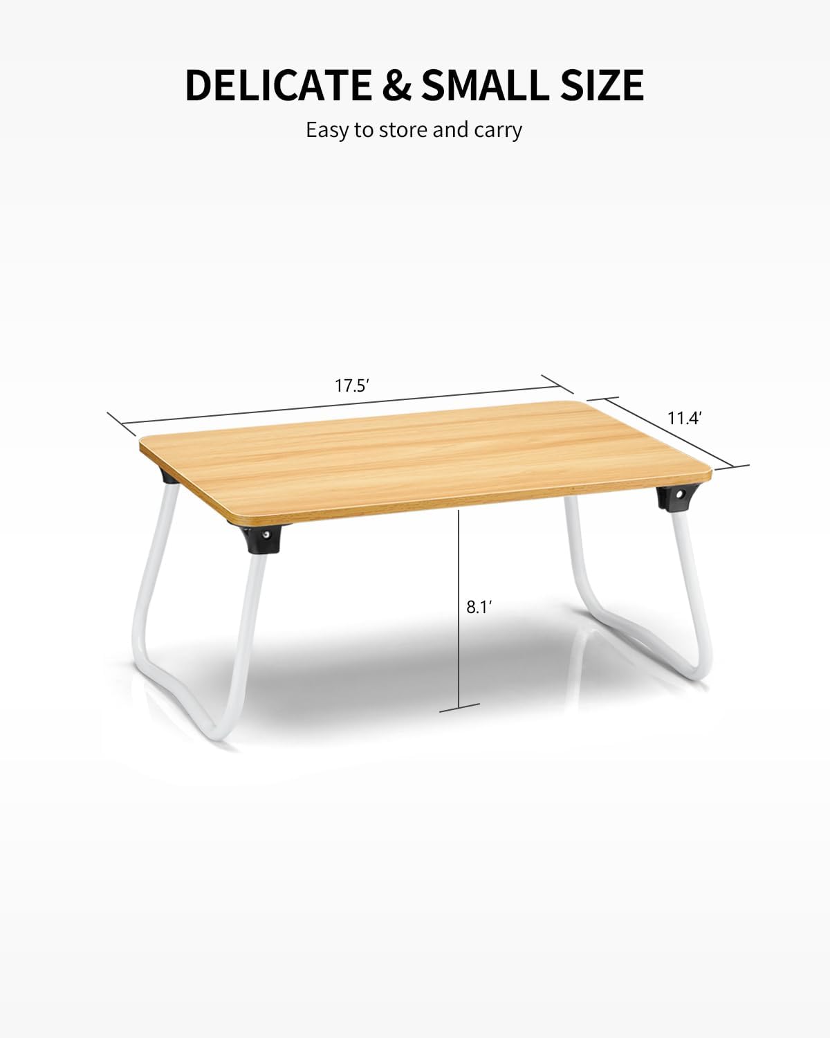 Ruxury Foldable Lap Desk Laptop Stand Bed Desk Table Tray, Breakfast Serving Tray, Portable & Lightweight Mini Table, Lap Tablet Desk for Sofa Couch Floor - Pink
