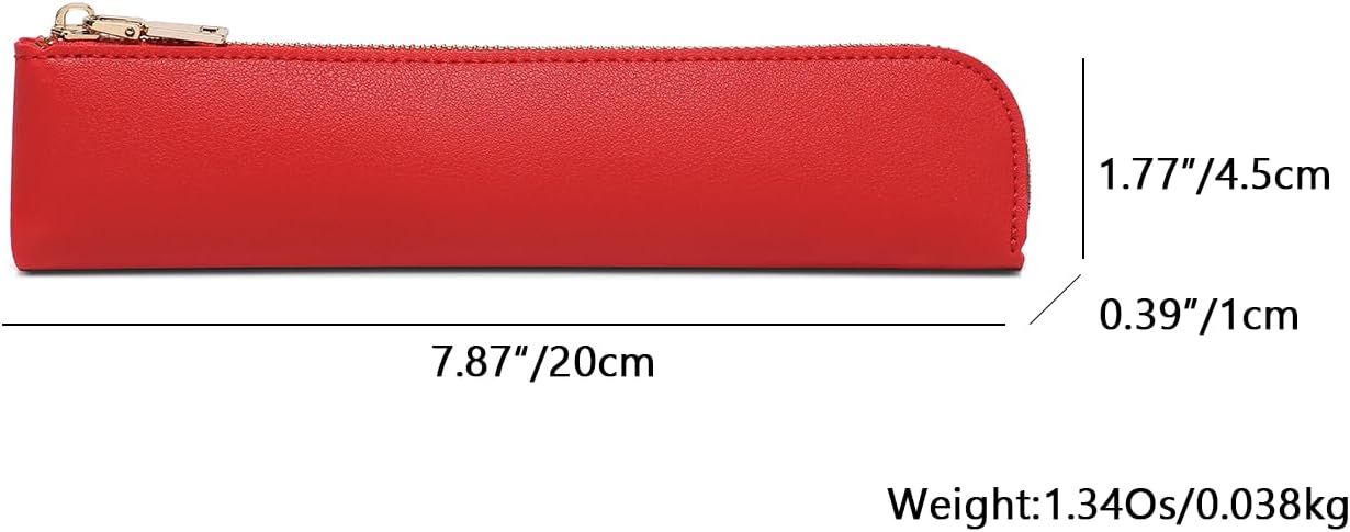 Canvas Pencil Case Small Pencil Pouch Slim Lightweight Pen Case Holder Cute Zipper Bag for School Office