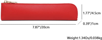 Canvas Pencil Case Small Pencil Pouch Slim Lightweight Pen Case Holder Cute Zipper Bag for School Office