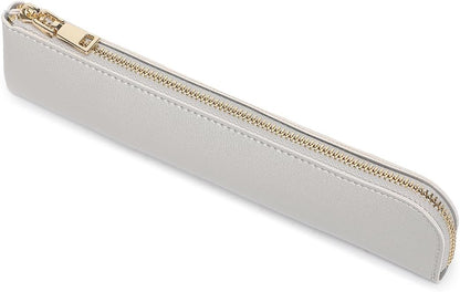 Canvas Pencil Case Small Pencil Pouch Slim Lightweight Pen Case Holder Cute Zipper Bag for School Office