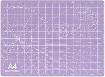 A4 Self-Healing Cutting Mat, Double-Sided Craft Mat with Grid Lines, Precision Rotary Cutting Board for Office Desk, Art Craft, Sewing, Hobby, and DIY Projects - 9x12 Inches