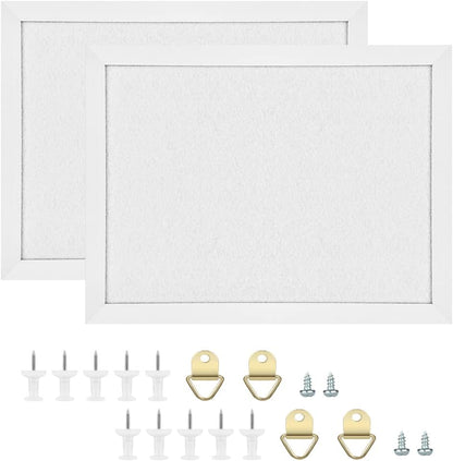 TORASO Cork Board Bulletin Board with Felt,Wood Framed Display Bulletin Board for Walls with Pins, Eye Bolts, gaskets, Screws, Pin Board for Office, School and Home(Black,1pc)