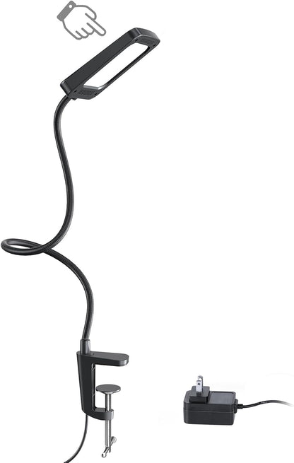 TROND LED Desk Lamp with Clamp, 1000LM Super Bright 3-Level Dimmable Desk Light 6000K Daylight, Extra-Long Flexible Gooseneck Clip on Light, Eye-Care Clamp Lamp for Painting, Workbench,Reading, Sewing