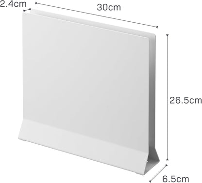 Yamazaki 1999 Placemat Stand, White, Approx. W11.8 x D2.6 x H10.4 inches (30 x 6.5 x 26.5 cm), Tower Placemat Storage, Tray Storage, Round Compatible